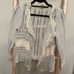 Knitted & Knotted knit work open cardigan